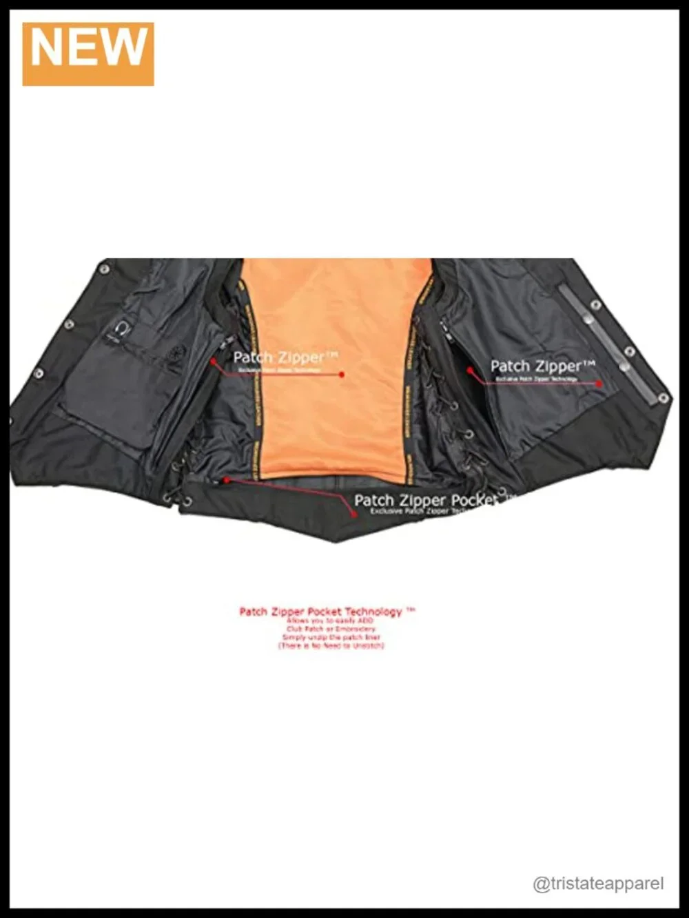 Women's Premium Full-Grain Leather Motorcycle Vest with Adjustable Side Laces,